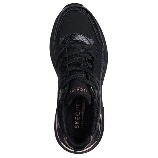 Skechers Snake Trimmed Perforated Durleather Lace Up Fashion Sneaker